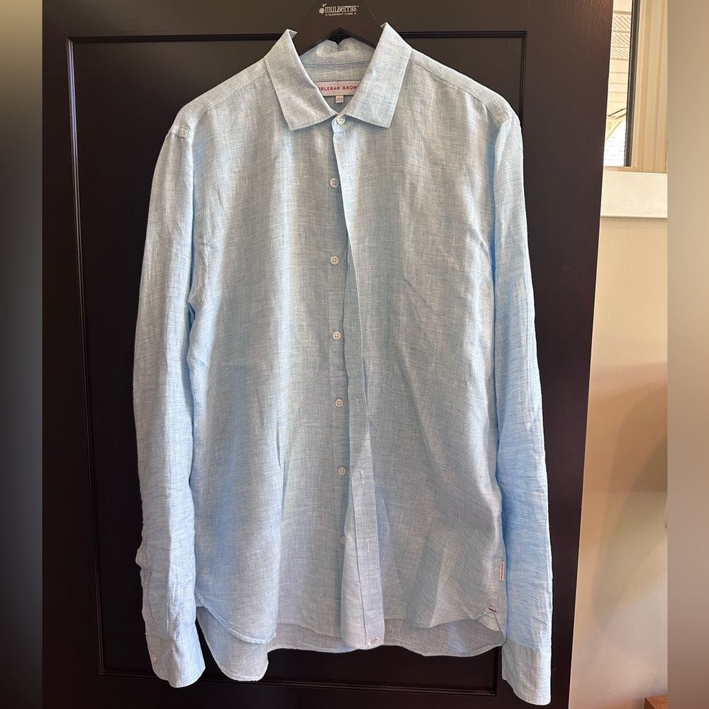 NWOT Olebar Brown Linen Button Down